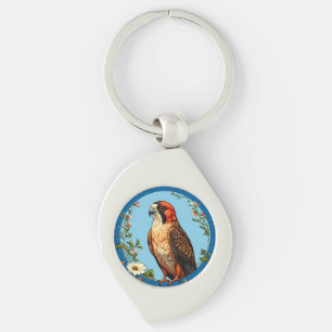 Colourful Red-footed falcon Bird Key Ring