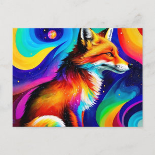 Colourful Red Fox Postcard