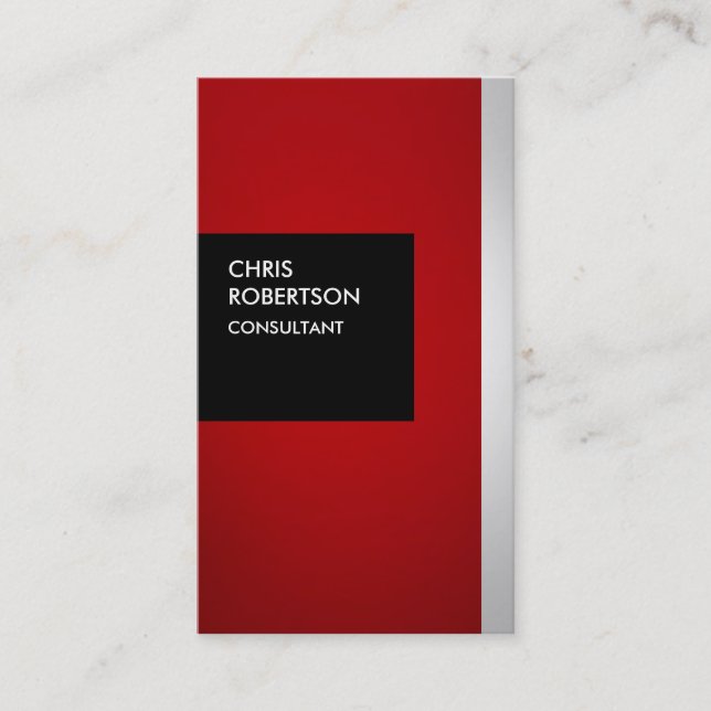 Colourful Red Grey Black Creative Business Card (Front)