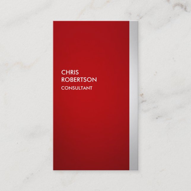 Colourful Red Grey Creative Vertical Business Card (Front)