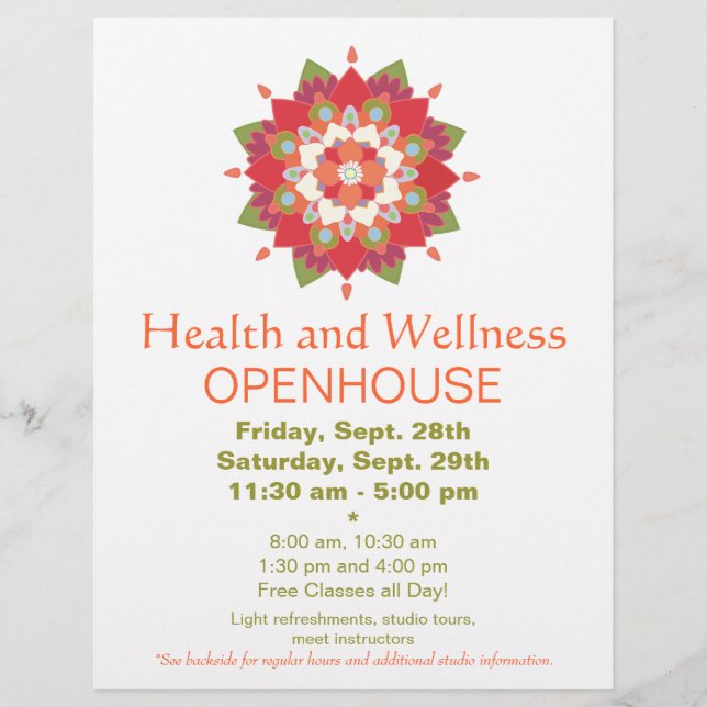 Colourful Red Lotus Health and Wellness Flyer 2 (Front)