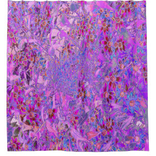 Colourful, Red, Magenta, Blue, Wildflowers, purple Shower Curtain