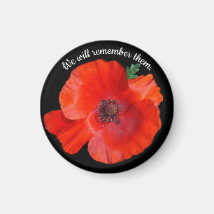 Colourful Red Poppy Magnet