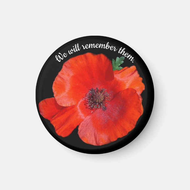 Colourful Red Poppy Magnet (Front)