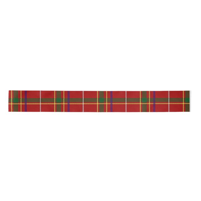 Colourful Red Tartan Plaid Satin Ribbon (Front)