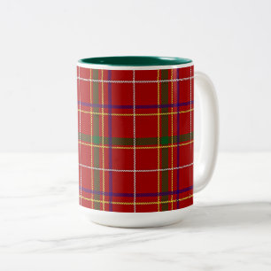 Colourful Red Tartan Plaid Two-Tone Coffee Mug