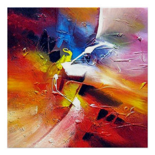 Colourful Red Yellow Green Blue Pink Expressionism Poster