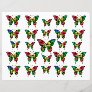 Colourful Red Yellow Green Butterfly Pattern