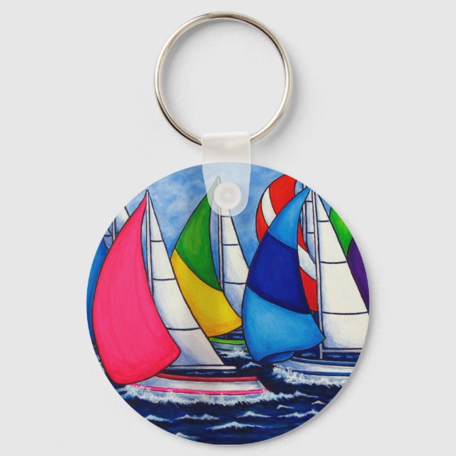 Colourful Regatta Sailing Key Chain (Front)