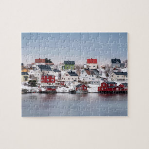 Colourful  Reine Fishing Village Artic Travel Jigsaw Puzzle