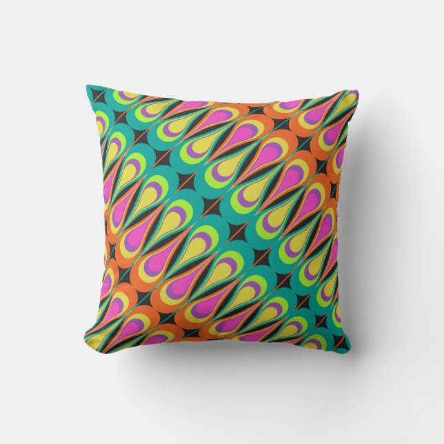 Colourful repeating diagonal pattern.abstract, art cushion (Front)