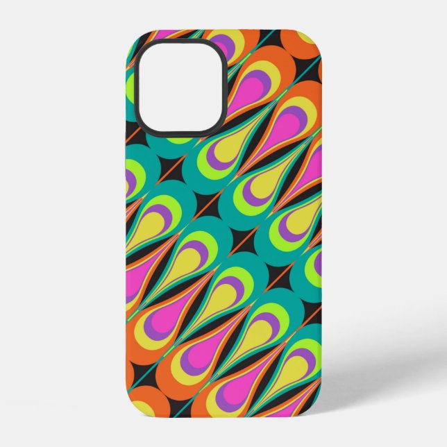 Colourful repeating diagonal pattern.abstract, art iPhone case (Back)