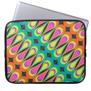 Colourful repeating diagonal pattern.abstract, art laptop sleeve