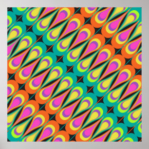 Colourful repeating diagonal pattern.abstract, art poster