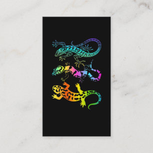 Colourful Reptile Art Gecko Lizard Pastel Business Card