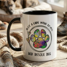 Colourful Rescue Dog Mum - Animal Lover Gift