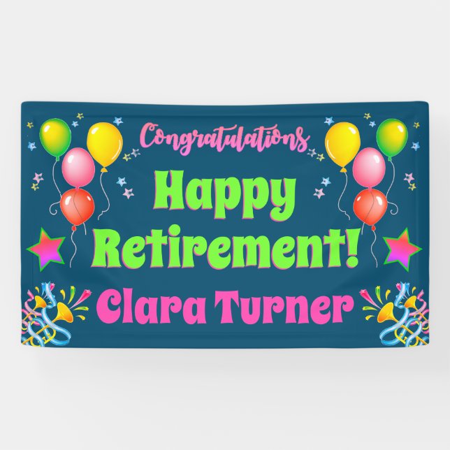 Colourful Retirement Banner (Horizontal)