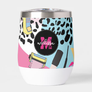 Colourful Retro 1990's Nineties Pattern Monogram