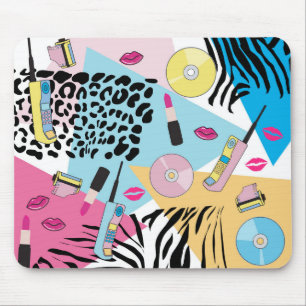 Colourful Retro 1990's Nineties Pattern Mouse Mat