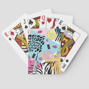 Colourful Retro 1990's Nineties Pattern Playing Cards