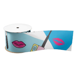 Colourful Retro 1990's Nineties Pattern Satin Ribbon