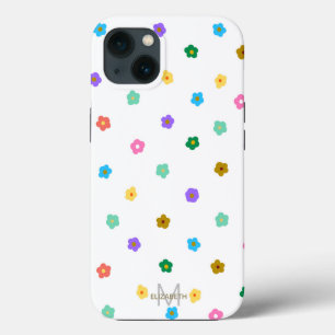 Colourful Retro 70’s Daisy Flowers Boho Design iPhone 13 Case
