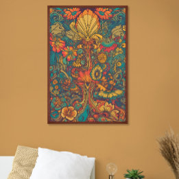 Colourful Retro 70s Psychedelic AI Art Poster