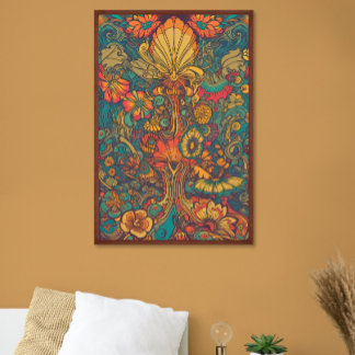 Colourful Retro 70s Psychedelic AI Art Poster