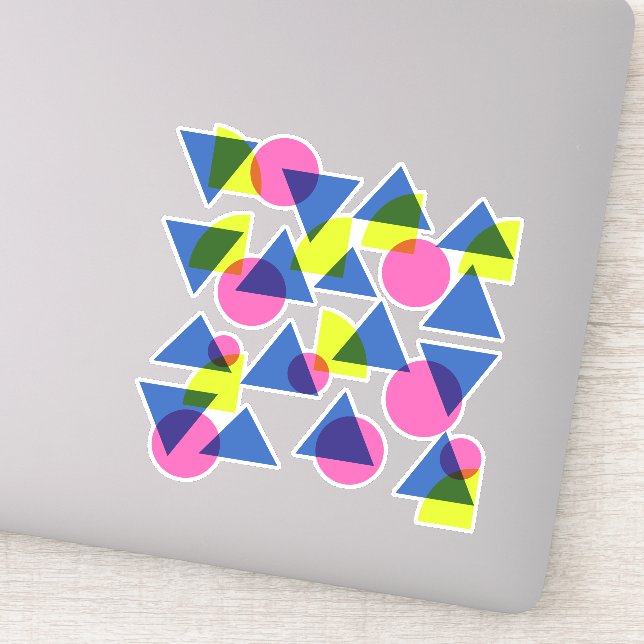 Colourful Retro 90s Neon Geometric Shapes (Detail)