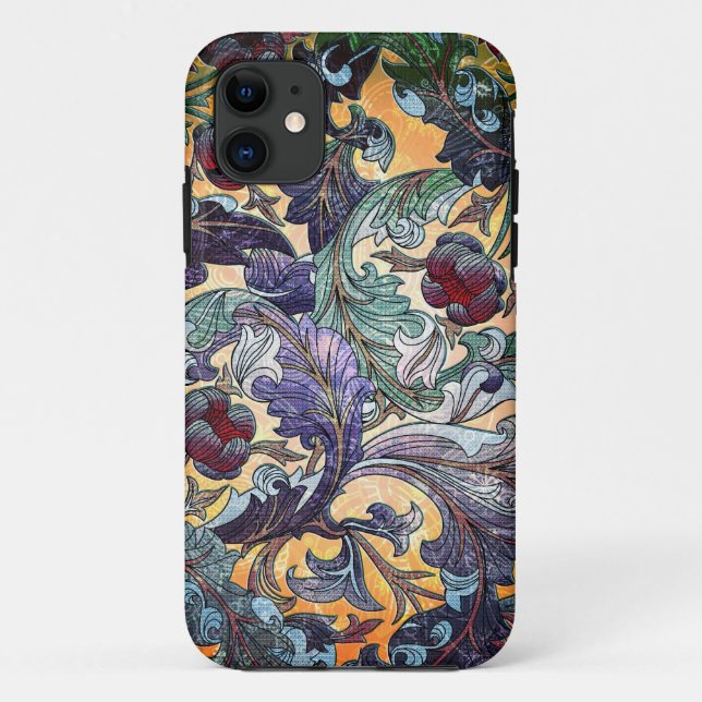 Colourful Retro Abstract Floral Collage Case-Mate iPhone Case (Back)