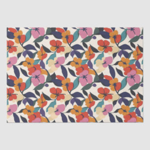 Colourful Retro Abstract Floral Patterned Tissue Paper
