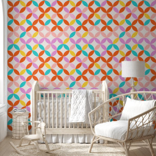 Colourful Retro Abstract Geometric Pattern Wallpaper