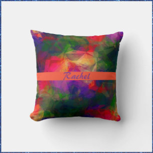 Colourful Retro Abstract Hippie Cushion