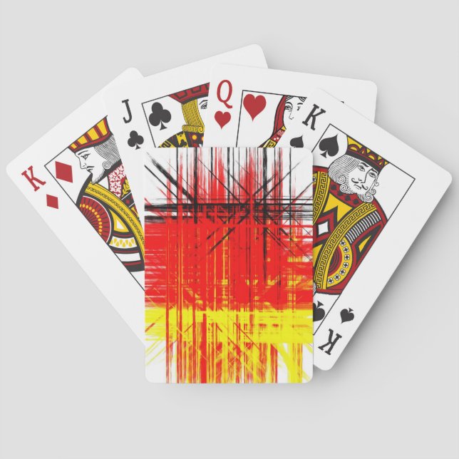 Colourful Retro Abstract Painting Playing Cards (Back)
