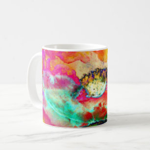 Colourful retro Abstract Poppy watercolor  Coffee Mug