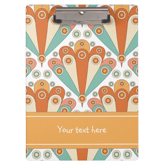 Colourful retro abstract vintage design clipboard (Front)