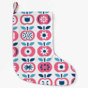 Colourful Retro Apple Seamless Pattern Small Christmas Stocking