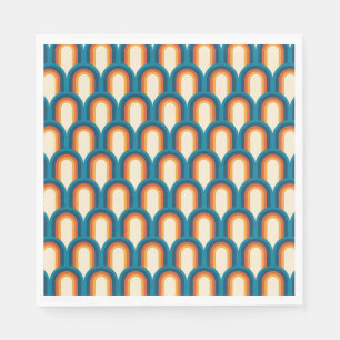 Colourful Retro Arch Rainbow Pattern Napkin