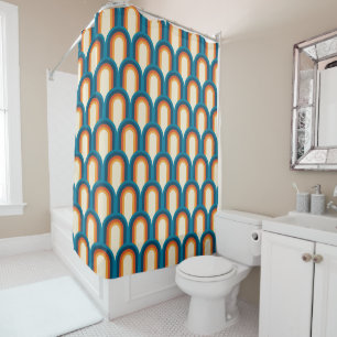 Colourful Retro Arch Rainbow Pattern Shower Curtain