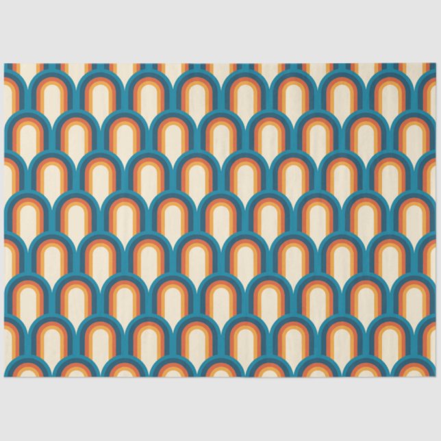 Colourful Retro Arch Rainbow Pattern Tissue Paper (Front)