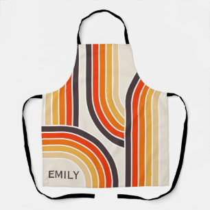 Colourful retro arches and lines apron