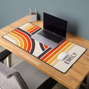Colourful retro arches and lines desk mat