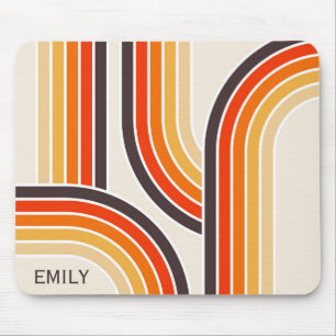 Colourful retro arches and lines mouse mat