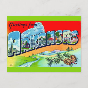 Colourful Retro Arkansas Postcard