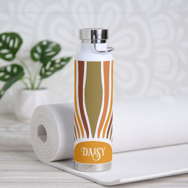Colourful Retro Boho Vintage Sunrise  Water Bottle (Yoga)