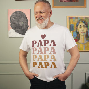Colourful Retro Bold Papa Father's Day T-Shirt