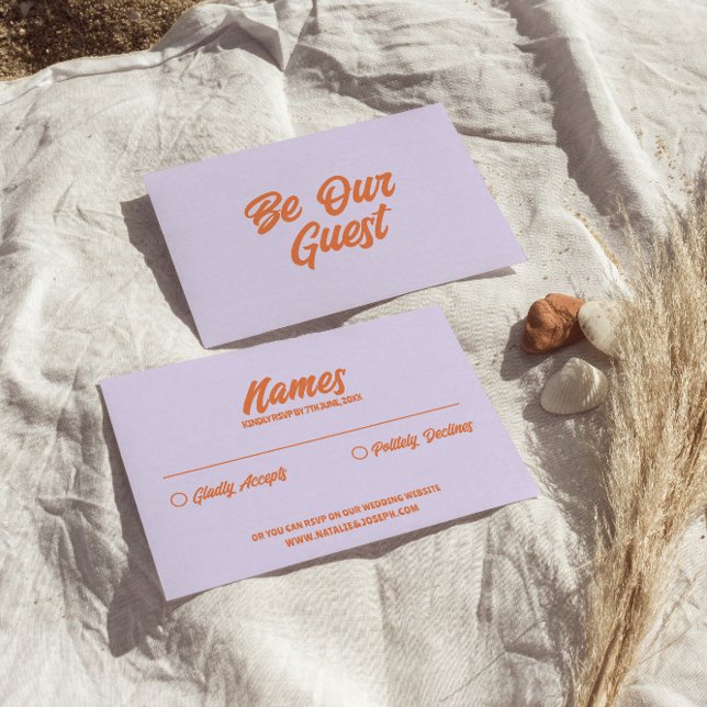 Colourful Retro Bright Bold Funky Modern Wedding  RSVP Card (Creator Uploaded)