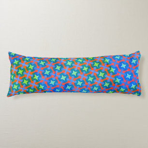 Colourful Retro Bright Geometrical Stars Pattern Body Cushion