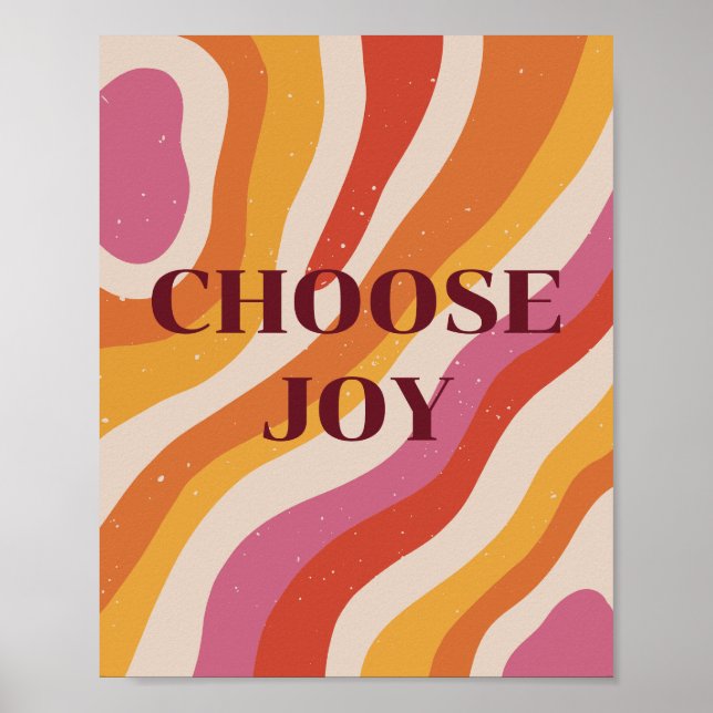 Colourful retro, Choose Joy Poster (Front)