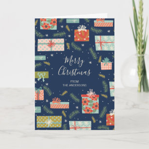 Colourful Retro Christmas Holiday Card